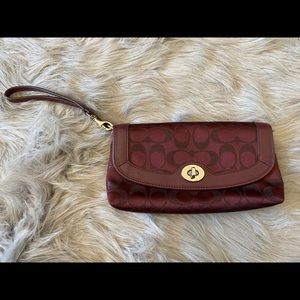 FINAL PRICE Coach maroon small wristlet.
